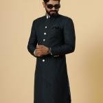 Classic Dark Green Achkan for Men | Elegant Ethnic Wear | Jaipurio